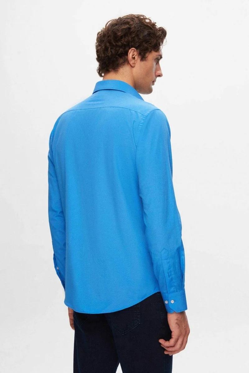 دي أس دامات D'S Groom Slim Fit Blue Italian Collar Shirt 2HF02ORT4185