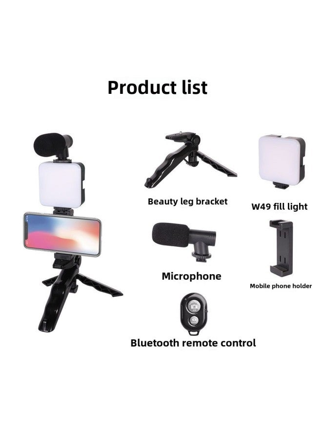 Beauenty Mobile Phone Desktop Live Broadcast Bracket Small Microphone Recording Light Suit Single Microphone Live Broadcast Bracket-Specifications:Ay-49+bluetooth - Image 2