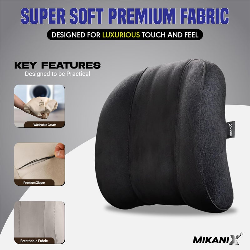 MIKANIX Car Headrest Pillow | Polyfill Fiber Cotton Neck/Head Support Cushion | Ergonomic Travel Headrest | Comfortable Car Seat Pillow | Breathable Soft Cover | Universal Fit (2 Black) - Image 4
