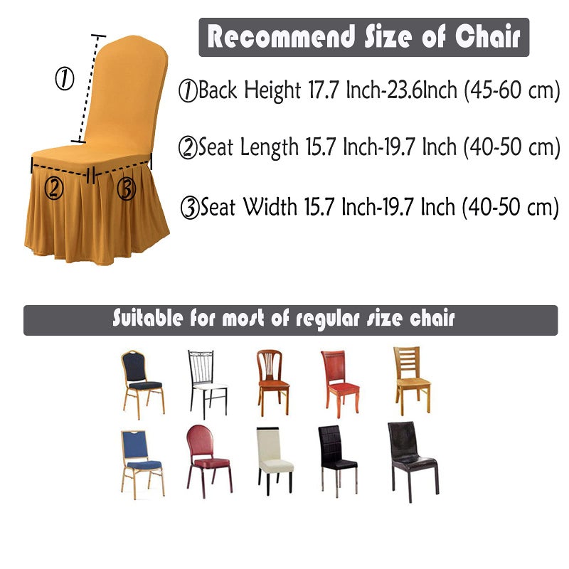 Dimatic Dimatic Dining Room Chair Covers Set of 2  Stretch Parsons Slipcovers with Skirt Super Fit Spandex Chair Seat Protector Cover for Dining Room  Hotel  Ceremony (Gold) - Image 5