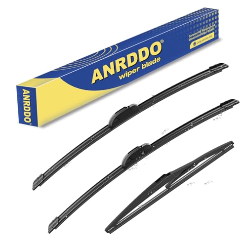 ANRDDO 3 مساحات استبدال لجيب جراند شيروكي 2011 2012 2013 2014 2015 2016 2017 2018-2021 مجموعة شفرات مساحات الزجاج الأمامي الأصلية 22"+21"+11" (مجموعة من 3) U/J HOOK - Image 1