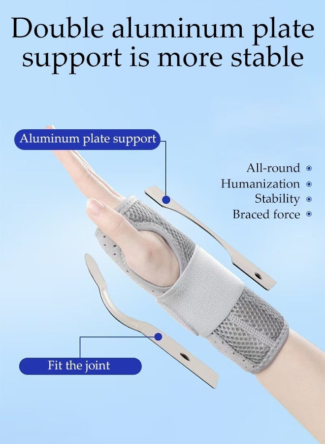 DUNISO Wrist Brace,Wrist Compression Strap,Double Aluminum Plate Support Wrist Guard,Adjustable Strap,Sturdy and Durable,for Weightlifting, Tendonitis, Carpal Tunnel Arthritis, Pain Relief,for Women and Men(Right Hand) - Image 4