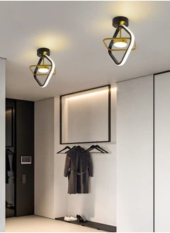 MIXDE Black Led Ceiling Light, Modern Mini LED Ceiling Lighting Fixtures, Metal Creative Design Ceiling Lamp for Living Room Bedroom Corridor Aisle Hallway Indoor Ceiling Lamp,3 Color  - Image 2
