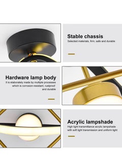 MIXDE Black Led Ceiling Light, Modern Mini LED Ceiling Lighting Fixtures, Metal Creative Design Ceiling Lamp for Living Room Bedroom Corridor Aisle Hallway Indoor Ceiling Lamp,3 Color  - Image 4