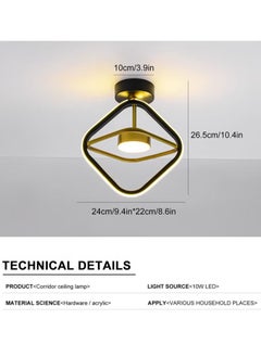 MIXDE Black Led Ceiling Light, Modern Mini LED Ceiling Lighting Fixtures, Metal Creative Design Ceiling Lamp for Living Room Bedroom Corridor Aisle Hallway Indoor Ceiling Lamp,3 Color  - Image 5