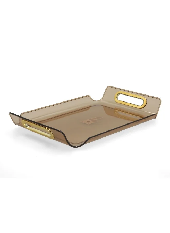 Felli Elegant and Durable Design Rectangular Serving Tray Transparent Brown 41 x 5 x 29 cm Y1K150050-AM