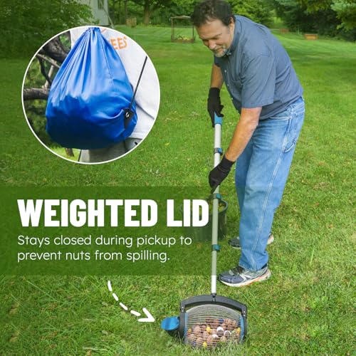 Zozen Nut Gatherer, Acorn Picker Upper, Pecan Picker Upper - Directly Dump Outlet, Apply to Acorn, Pecan, Buckeyes, Hickory Nuts, Nerf Balls, Golf Balls, Objects Size 3/8'' to 1''; 1 Gallon - Image 3
