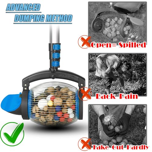 Zozen Nut Gatherer, Acorn Picker Upper, Pecan Picker Upper - Directly Dump Outlet, Apply to Acorn, Pecan, Buckeyes, Hickory Nuts, Nerf Balls, Golf Balls, Objects Size 3/8'' to 1''; 1 Gallon - Image 2
