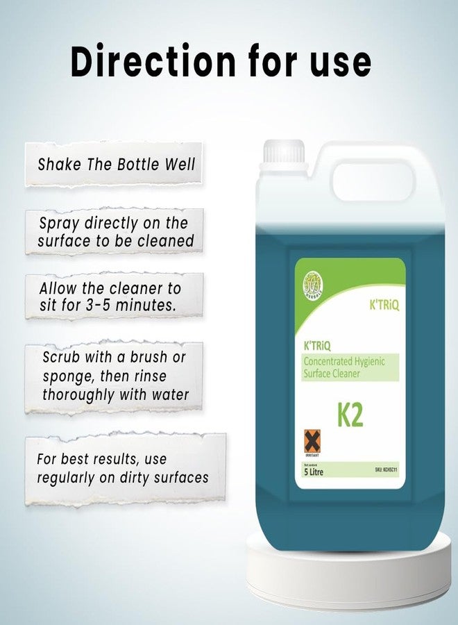 K'TRiQ Floor Cleaner Liquid 5 Litre | Powerful Multi Surface Cleaning Liquid | K2 Multi Clean | Floor Cleaner 5 Ltr | K2 multi Cleaner Tiles | Hygiene Floor Cleaning | Perfect for homes & Industrial Use. - Image 5