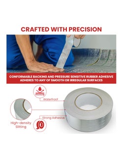 SYOSI Glass Aluminum Foil Tape, Glass Fiber Cloth Aluminum Tape Silver, Reinforced Self-Adhesive Heat Reflective Tape, Heat Jacketing Insulation Resistant High Temperature HVAC Tape (2.36inch x 82ft)  - Image 2