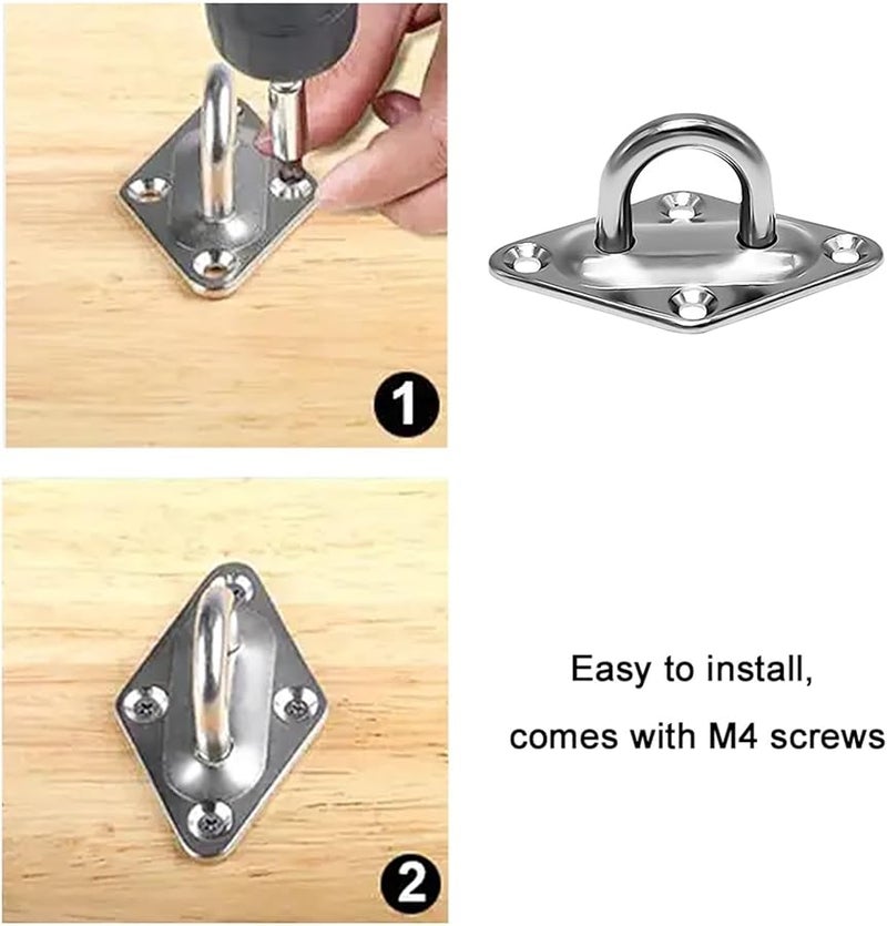 304 Stainless Steel Heavy Duty Ceiling Hooks M6 Square Diamond Elliptical For Hanging Plants Wall Kitchen 10PCS - Image 4