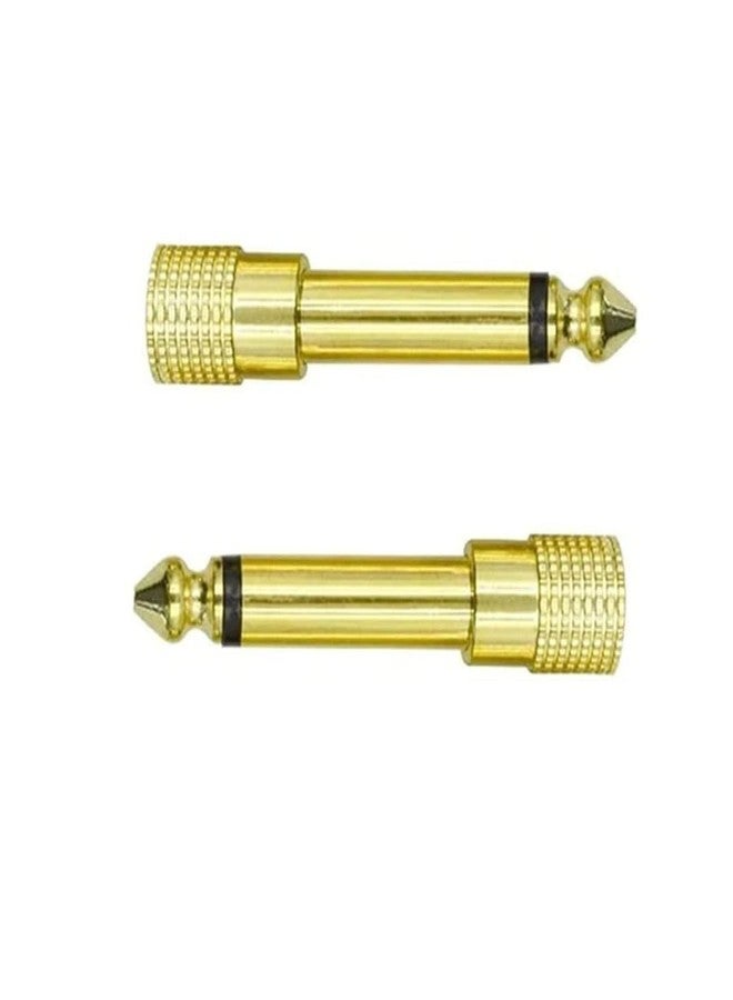 bnafes 1/4 Mono to 1/8 Mono Adapter, 5-Pack 6.35mm TS Male to 3.5mm Female Audio Connector, Gold - Image 3