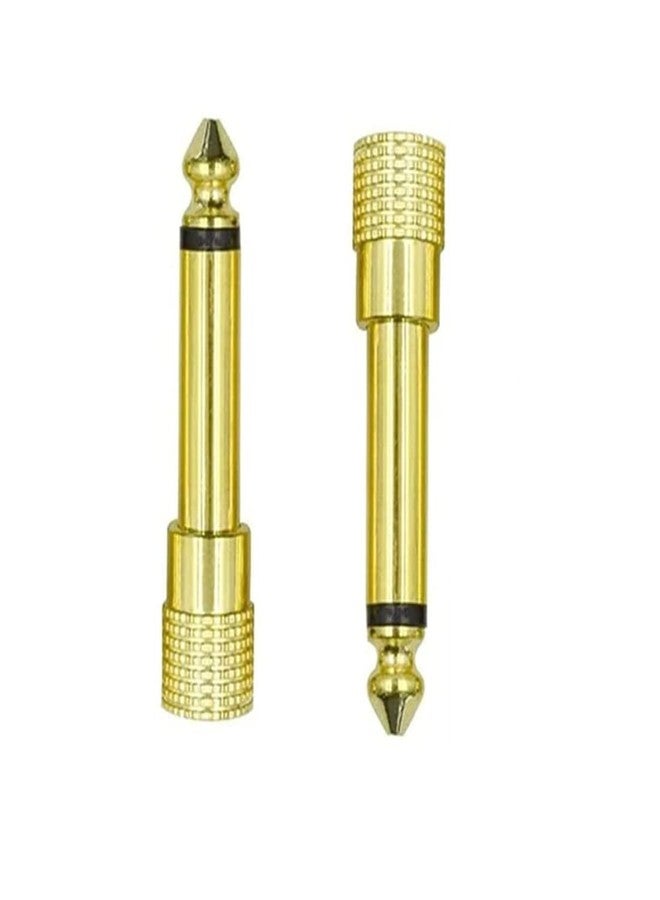 bnafes 1/4 Mono to 1/8 Mono Adapter, 5-Pack 6.35mm TS Male to 3.5mm Female Audio Connector, Gold - Image 2