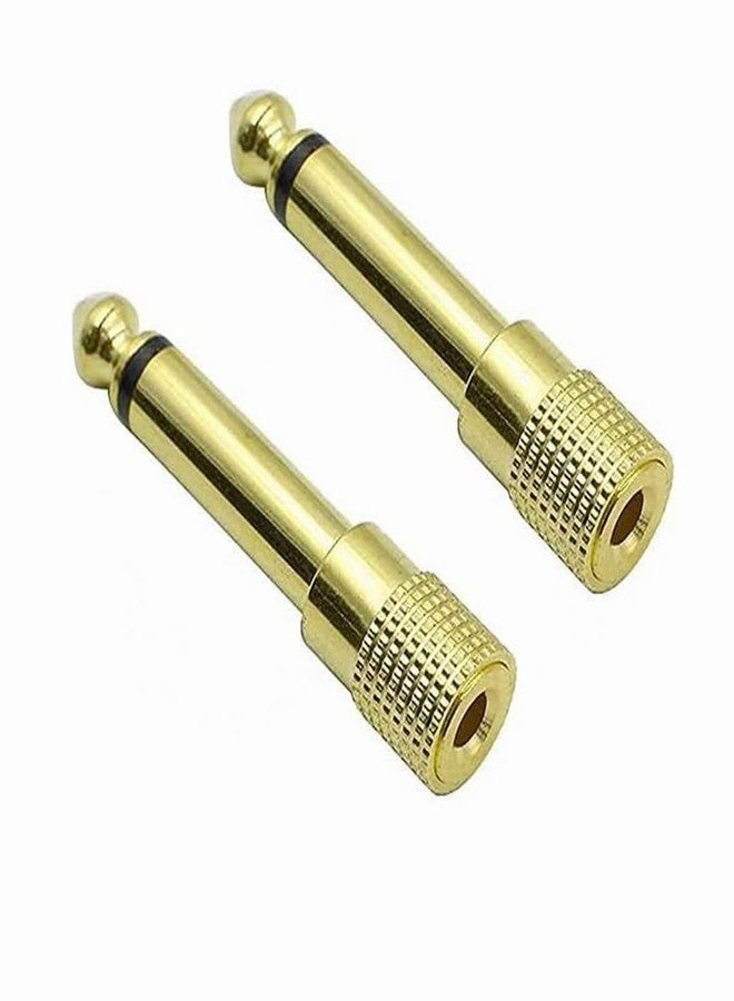 bnafes 1/4 Mono to 1/8 Mono Adapter, 5-Pack 6.35mm TS Male to 3.5mm Female Audio Connector, Gold - Image 4
