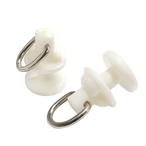 Luomorgo Plastic Curtain Track Carrier Slide Roller 11x21mm/ 0.43x0.83 inch Dia White 50 Pcs - Image 3