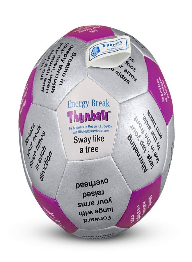Trainers Warehouse Energy Break Thumball 6" | Fun Ice Breaker - Get The Blood Flowing & Improve Memory with Movement Activities | 32 Panels to Prompt Conversation | Get Movin' - Image 1