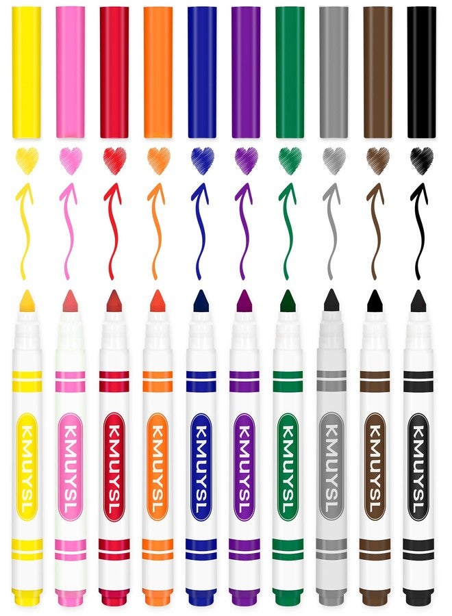 KMUYSL 160 Count Washable Markers Bulk, 10 Assorted Colors - Broad Line Conical Tip Coloring Markers for Kids, School Art Supplies & Back to School Supplies, Teacher Classroom Must Haves - Image 3