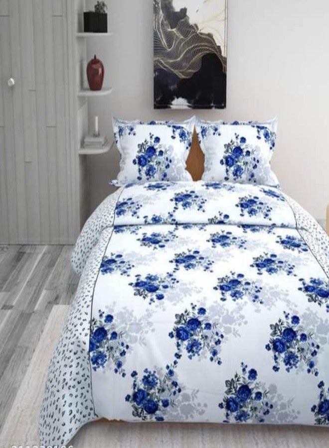 210 Tc Fitted Cotton Bedsheet (Elastic) with 2 Pillow Covers (GE-ENT-A247_fs2145), Multicolor - Image 1