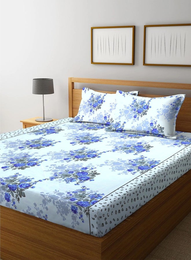 210 Tc Fitted Cotton Bedsheet (Elastic) with 2 Pillow Covers (GE-ENT-A247_fs2145), Multicolor - Image 4