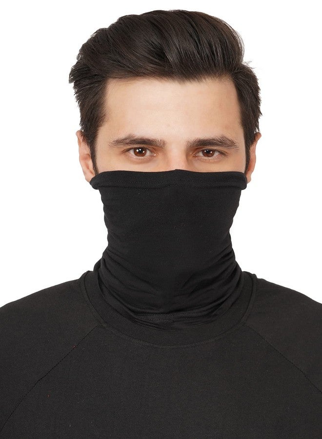 PrimeBox Men Pro Cotton Face Mask Bike Riding Washable Reusable Dust Protection Cover Neck gaitor Mask For Men Women Balaclava Bandana 9in1 tube (Pack of 3 Black Bandana Cotton) - Image 4