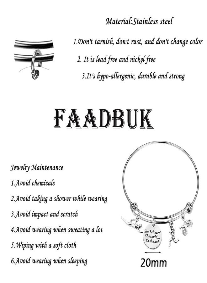 FAADBUK سوار FAADBUK للترياتلون، هدية لمحبي رياضة الترياتلون: آمنت بقدرتها ففعلت، هدية ملهمة لها (سوار الترياتلون). - Image 2