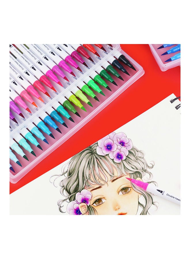 NIBEMINENT 24-Piece Watercolour Fine Liner Dual Tip Brush Pen Set Multicolour - Image 4