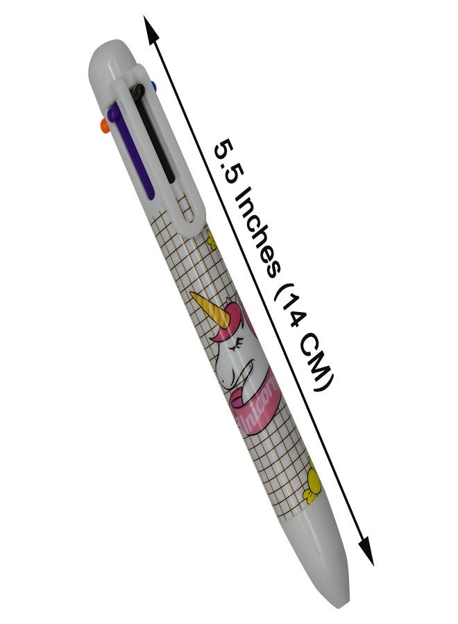 Maydahui 12 PCS Multicolor Ballpoint Pen 6-in-1 Pens Flamingo Unicorn Retractable Priting Pen 6 Color for Writing Office - Image 2