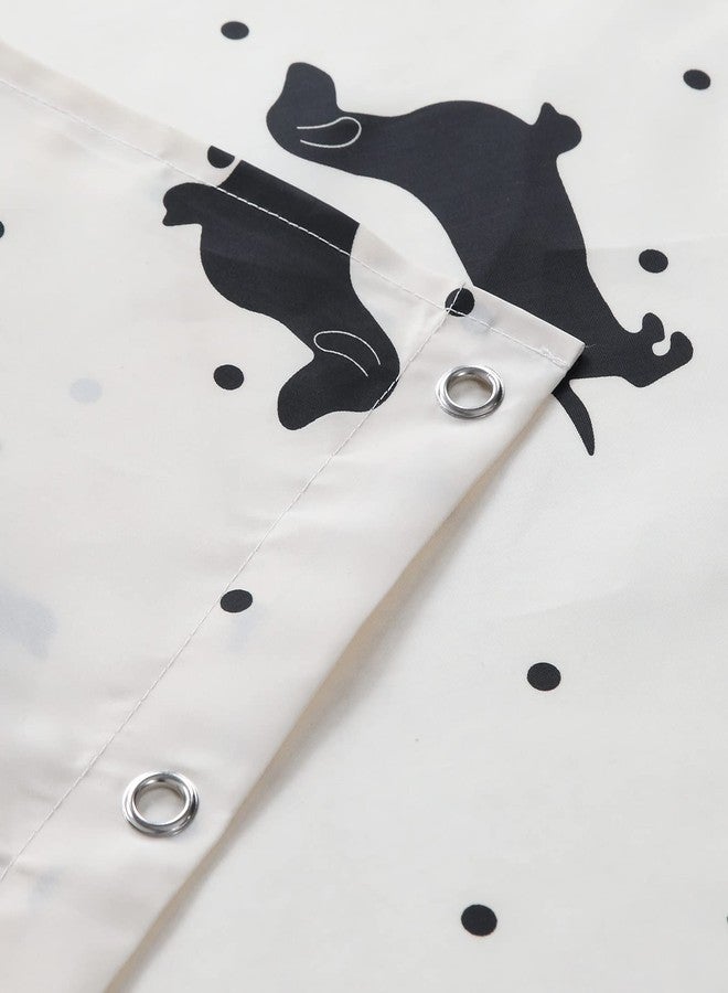 MVSUTA Hannah Cute Dachshund Dog Printed Beige Waterproof Polyester Fabric Black Animal Lovely Kids Shower Curtain for Bathroom,72" W x 72" L - Image 4