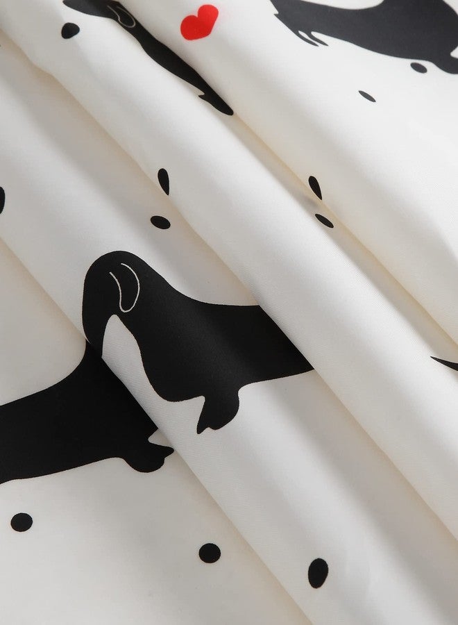 MVSUTA Hannah Cute Dachshund Dog Printed Beige Waterproof Polyester Fabric Black Animal Lovely Kids Shower Curtain for Bathroom,72" W x 72" L - Image 3