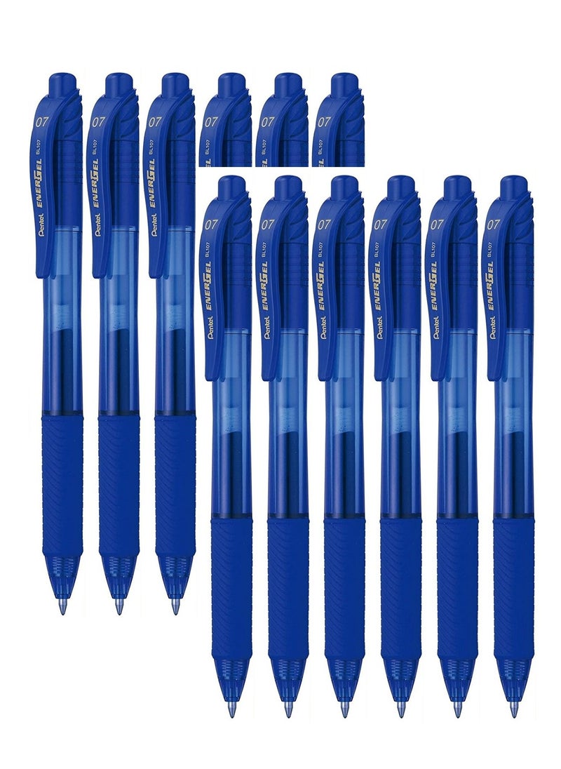 Pentel - 12-Piece Energel Gel Ink Pen 0.7mm Tip Blue Ink - Image 1