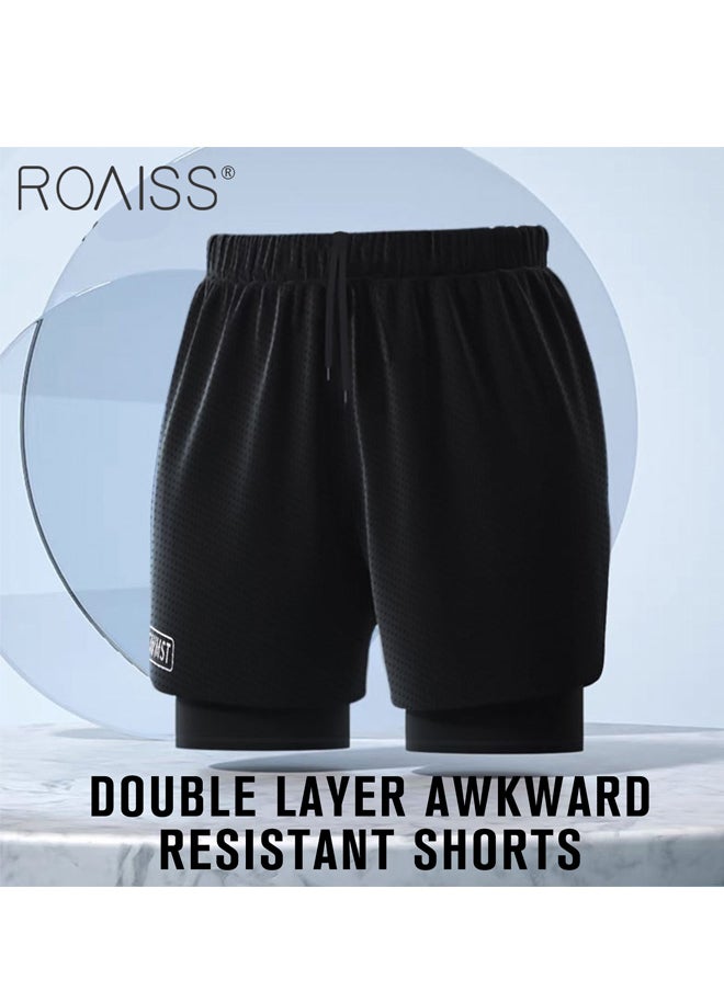 roaiss - 2 Piece Men's Swimsuit Set Fashion Loose Fitting Quick Drying Sun Protection Swimsuit Set With Double Layer Swimming Shorts - Image 1