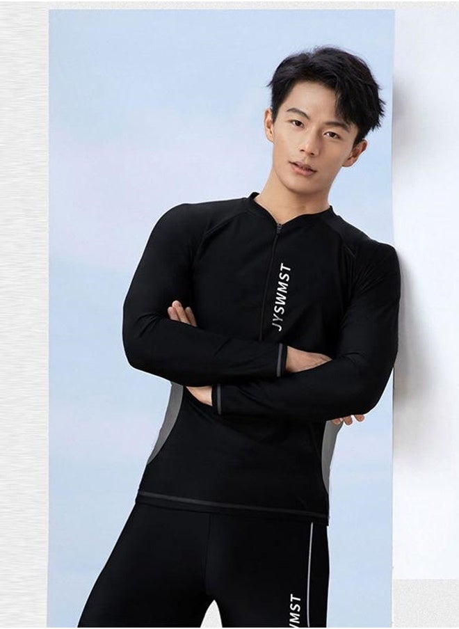 roaiss - 2 Piece Men's Swimsuit Set Fashion Loose Fitting Quick Drying Sun Protection Swimsuit Set With Double Layer Swimming Shorts - Image 1