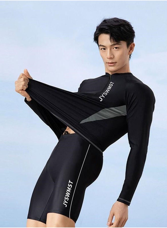 roaiss - 2 Piece Men's Swimsuit Set Fashion Loose Fitting Quick Drying Sun Protection Swimsuit Set With Double Layer Swimming Shorts - Image 1