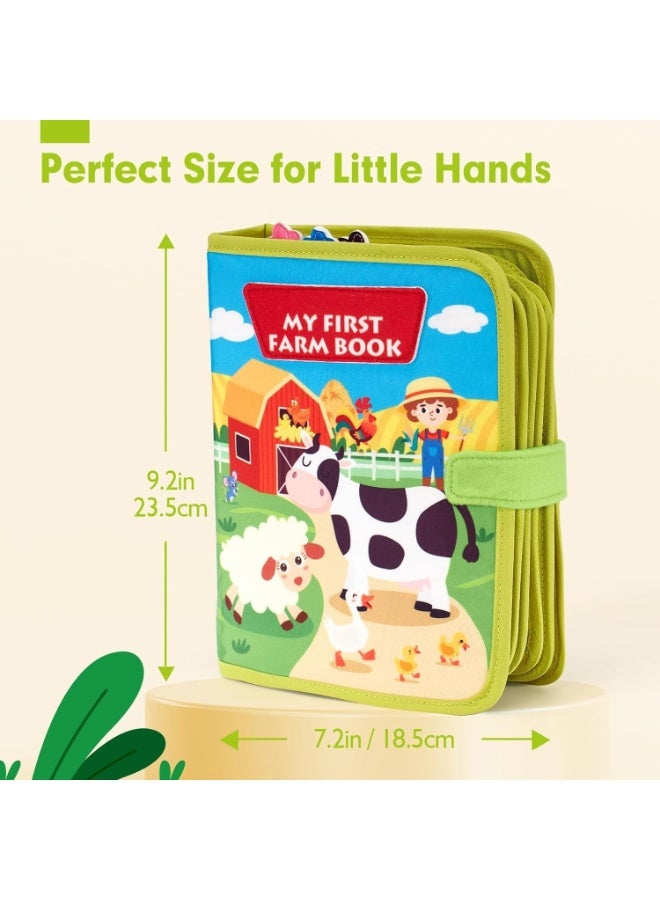 Capstro Montessori Busy Book for Toddlers – Farm Theme 20-in-1 Quiet Activity Book | Educational Learning Toy for Preschool Kids Ages 1–3 | Felt Quiet Book for Cognitive, Fine Motor & Life Skills Development - Image 4