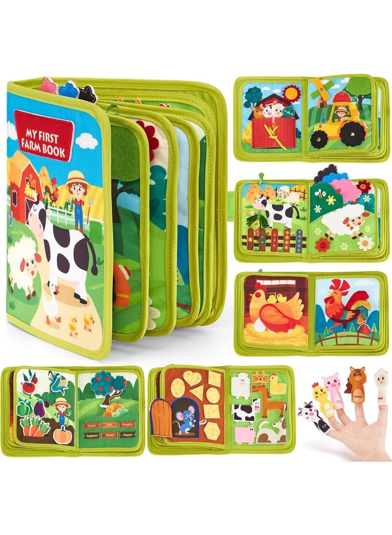 Capstro Montessori Busy Book for Toddlers – Farm Theme 20-in-1 Quiet Activity Book | Educational Learning Toy for Preschool Kids Ages 1–3 | Felt Quiet Book for Cognitive, Fine Motor & Life Skills Development - Image 1