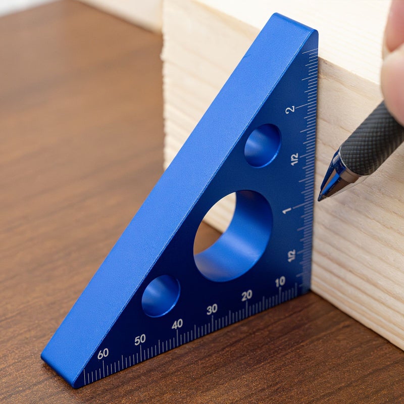 Red Triangular Ruler 45 90 Degree Precision Metric Angle Woodworking Tool - Image 3