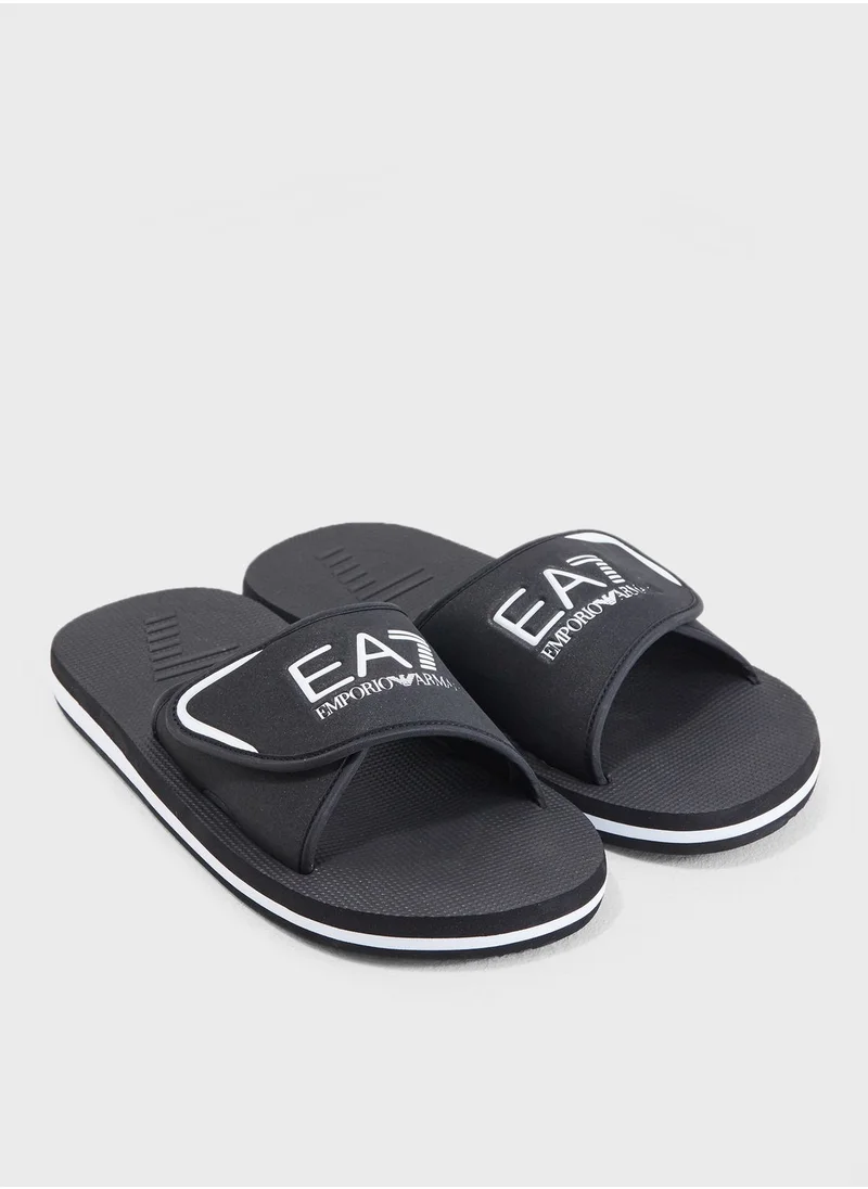 EA7 Emporio Armani Logo Strap Casual Slides