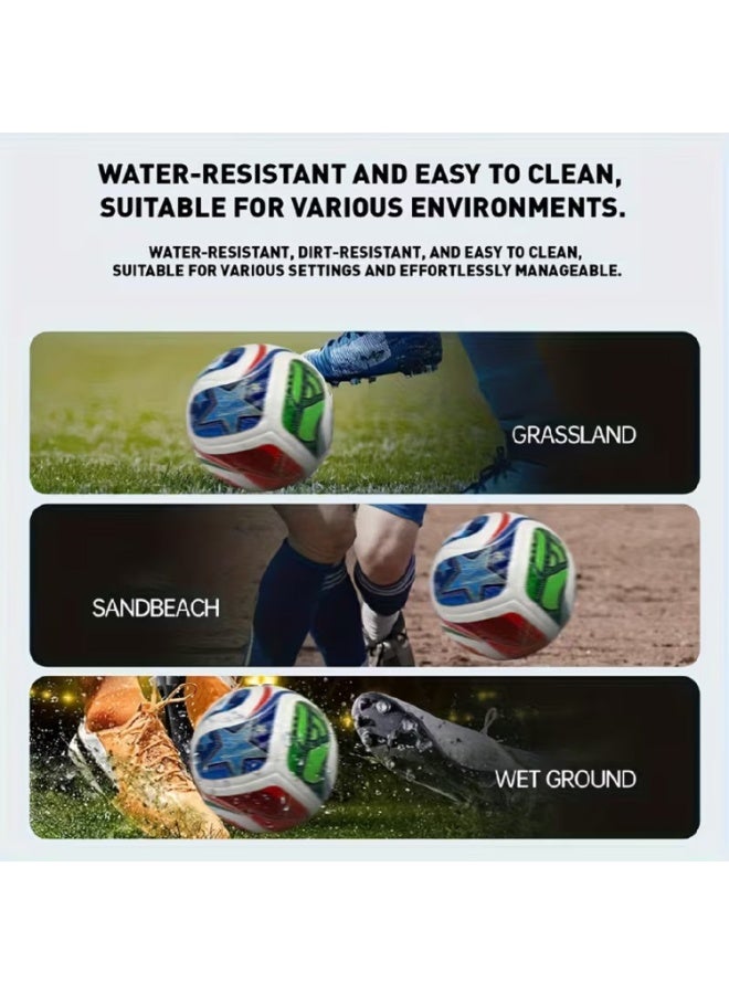 Luxly Football Soccer Ball World Cup 2026, Thermal Bonded Trionda League Size 5 PU Leather Hybrid Ball For Training, Match Premium Quality, Durable for Adults, All Playing Conditions Indoor & Outdoor - Image 3