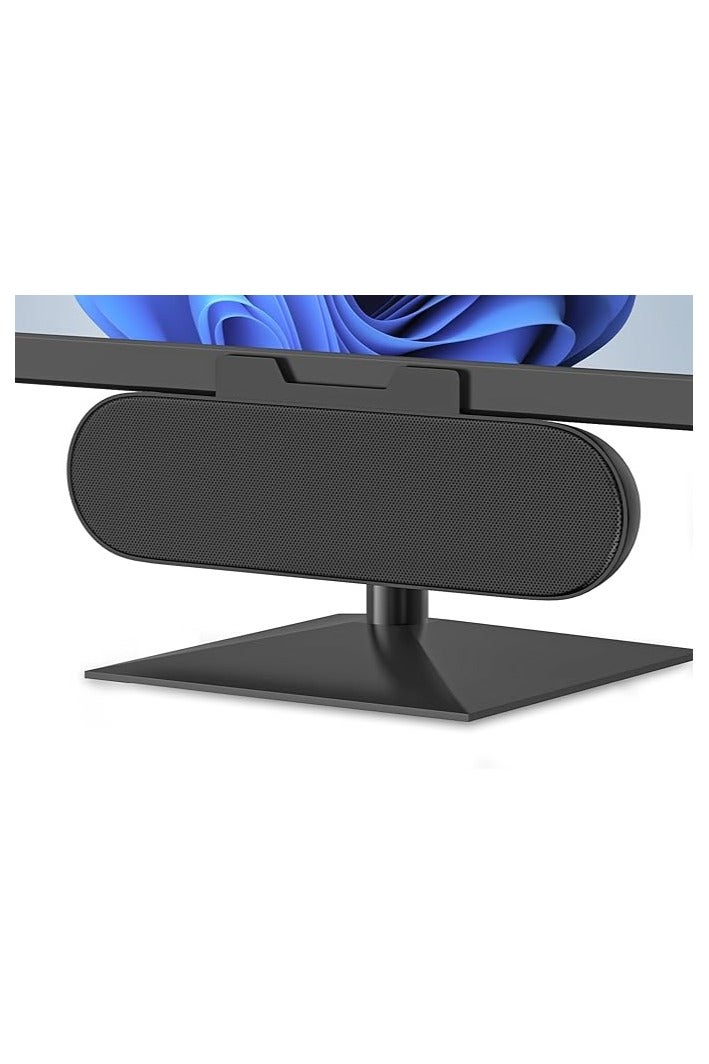 PC Speaker, USB Monitor Speaker with Clip-On, 10 W with HD Stereo Sound, for PC Monitor, Laptop, Mobile Phone, Desktop, Outdoor, Plug and Play (Black) - Image 1