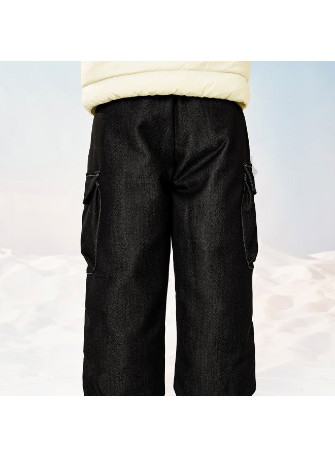 Minibala Boys' Children's Water-repellent Down Pants Winter Three-protection Work Trousers - Image 3