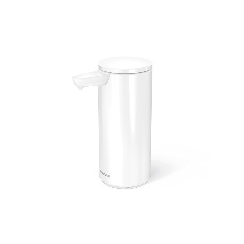 simplehuman بخاخ أوتوماتيكي قابل لإعادة الشحن بدون لمس من سيمبل هيومن سعة 9 أونصات، ستانلس ستيل أبيض، موديل 2024 - Image 1