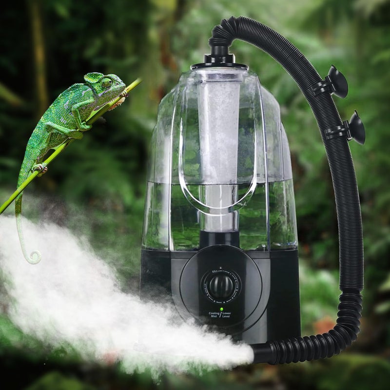 Coospider 38L Reptile Fogger Mister Quiet Reptile Humidifier for Reptiles Tank Terrarium Humidifiers with Extended Tube Automatic Reptile Misting System for Reptiles Amphibians Herps Vivarium