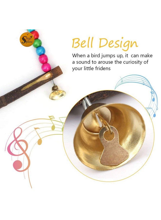 سايج سكوير إكسسوارات قفص أرجوحة الطيور - متعة تفاعلية وممتعة للببغاوات والطيور العاشقة والبادجي، خرز خشبي ملون، أجراس، ومجثم أرجوحة معلق، إكسسوارات ديكورية للببغاوات. - Image 5