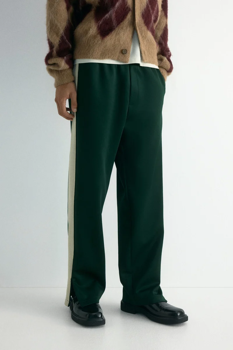 H&M Relaxed Fit Sweatpants with side stripes