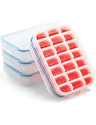 Komax Biokips Ice Cube Trays With Locking Lid | [3-Pack Set] Small Ice Cube Trays With Lid | Ice Cube Maker for Cool - Image 1