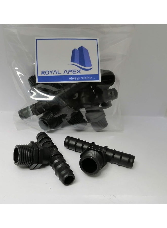 Royal Apex Royal Apex Irrigation Accessories Uv-resistant Pvc Garden Fittings, Suitable For Home Indoor And Outdoor Irrigation Supply Pack Of 10 (Male Tee 1/2x13-16mm)  - Image 3