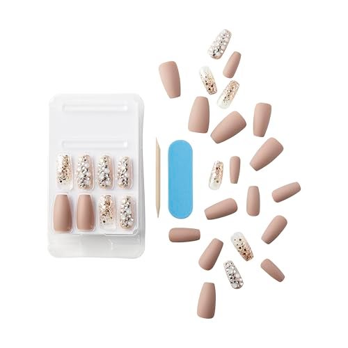 KISS Masterpiece Fake Nails One-of-a-Kind Luxe Manicure Set, 'Heirloom', 30 False Glue-On Nails including 12 Jewel Accent Nails - Image 2