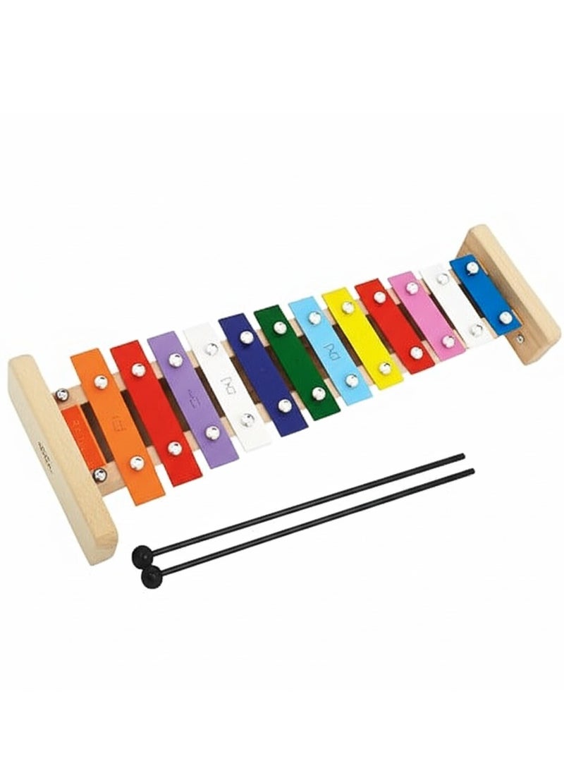 Megarya Soprano Glockenspiel Xylophone – 12-Tone Metal Key Percussion Instrument for Kids & Adults – Includes 2 Wooden Mallets – Ideal for Music Learning, Classroom & Home Use  - Image 1