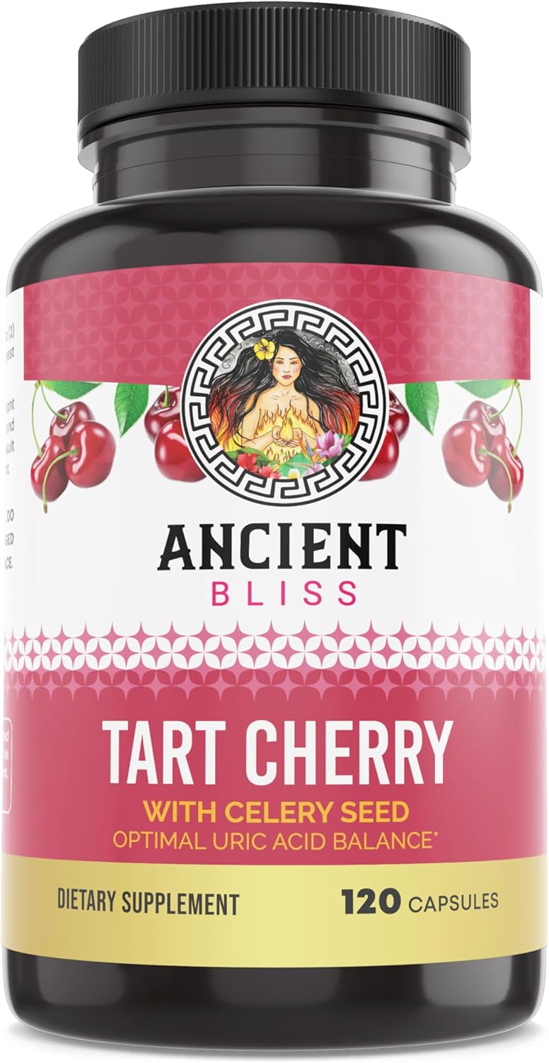 Ancient Bliss Tart Cherry Capsules Inflammation  Joint Support Supplement for Men  Women Tart Cherry Supplement to Support Digestion Sleep  Vitality 120 Capsules - Image 1
