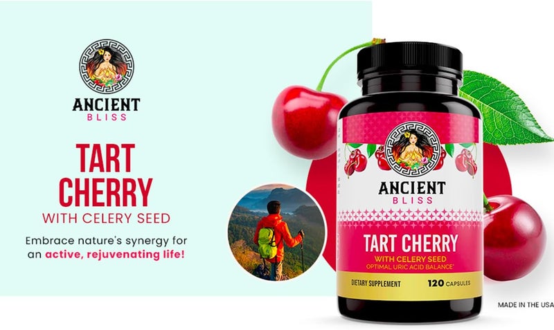 Ancient Bliss Tart Cherry Capsules Inflammation  Joint Support Supplement for Men  Women Tart Cherry Supplement to Support Digestion Sleep  Vitality 120 Capsules - Image 2